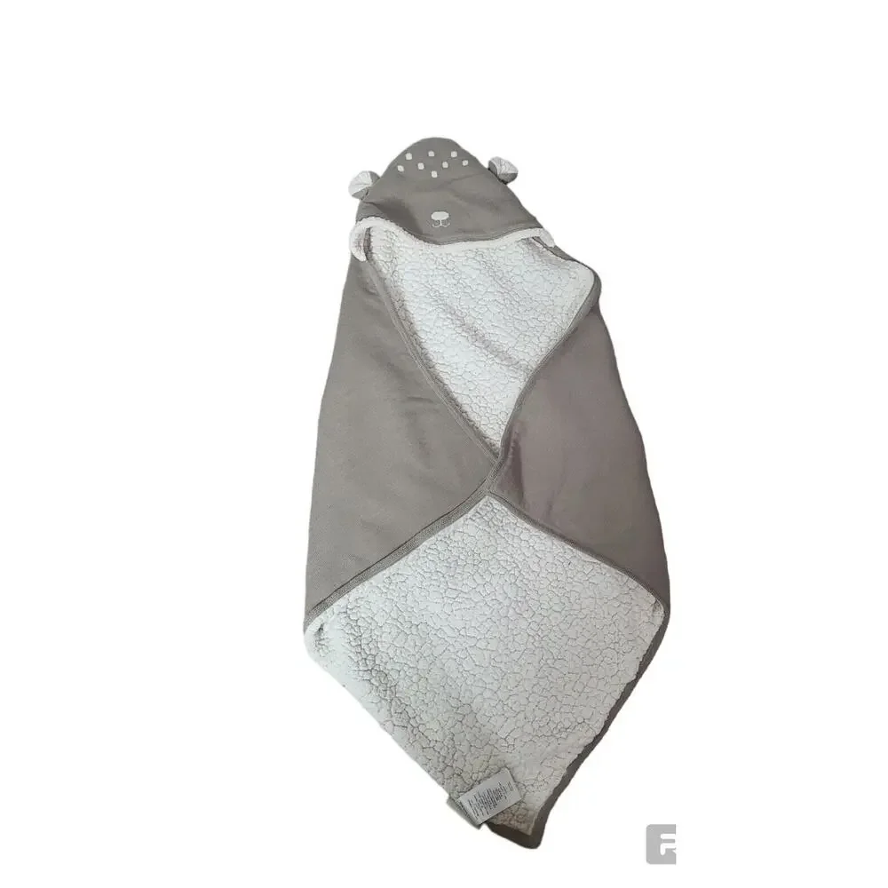 Pottery‎ Barn Kids Forest Friends Tan Sherpa Lined Baby Hooded Bear Blanket